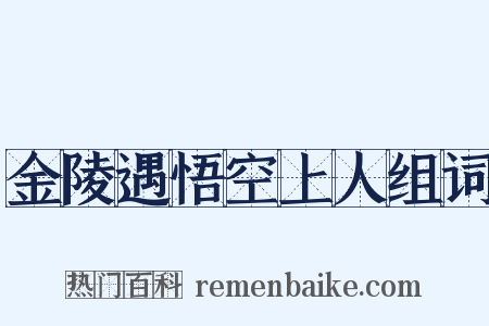 金陵遇悟空上人组词是什么意思的图片